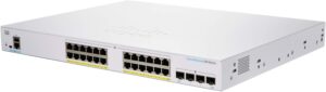 Cisco Business Smart Switch | 24 Port GE | Full PoE | 4x1G SFP | (CBS250-24FP-4G-UK)